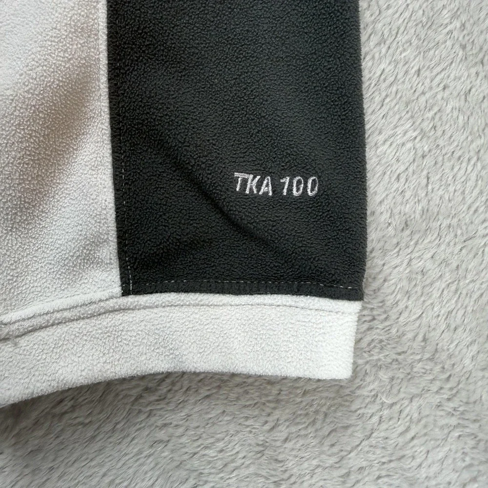 The North Face TKA 100 Fleece Pullover Mens XL White Gray 1/4 Zip Colorblock